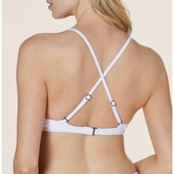 NWT Andie Women’s The Valencia Ribbed  Adjustable Triangle Bikini Top White XXL - Picture 2 of 13